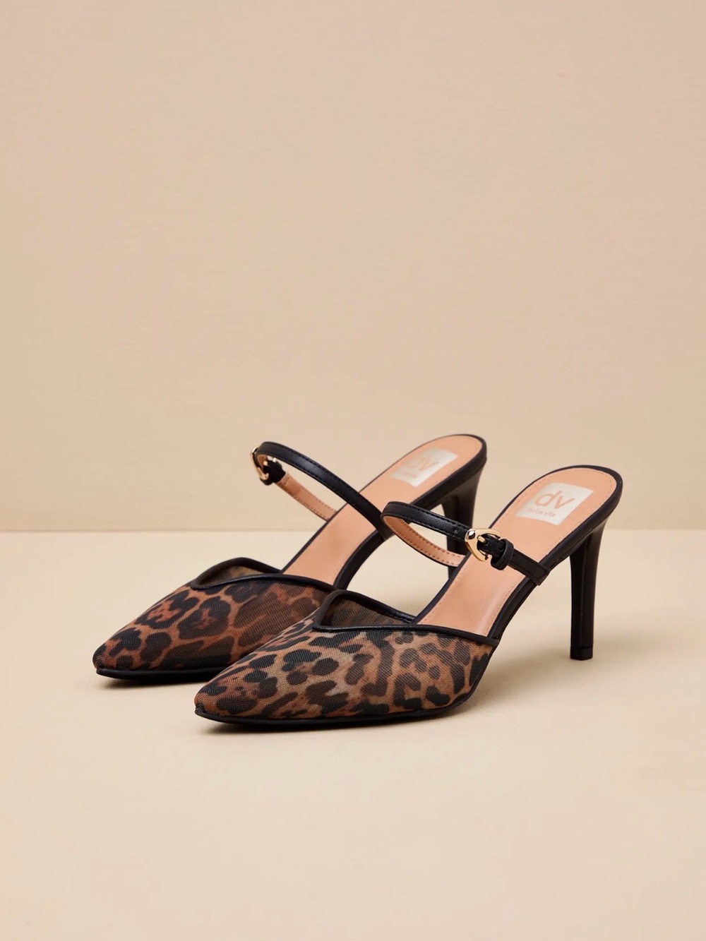 Dolce Vita Leopard Print Pointed Toe Slingback Heels